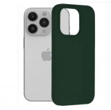 Husa iPhone 14 Pro Silicon Verde Slim Mat cu Microfibra SoftEdge