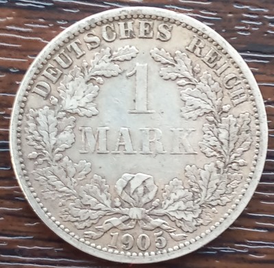 (A236) MONEDA DIN ARGINT GERMANIA - 1 MARK 1905, LIT. A, STARE BUNA foto