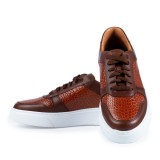 Sneakers barbati maro din piele SK18