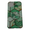 Husa protectie pentru apple iphone 7/8/se 2020 soft imd tpu marble geometric verde suport inclus, Flippy