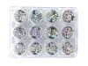 Set 12 decoratiuni paiete pentru unghii, argintii, romburi