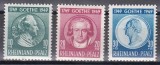Germania - Zona Franceză - Renania 1949 - Bicentenarul nașterii lui Goethe, MNH