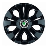 Cumpara ieftin Set 4 Capace Roti Top Negru R14, Compatibil Cu Skoda, Autohelix MSA