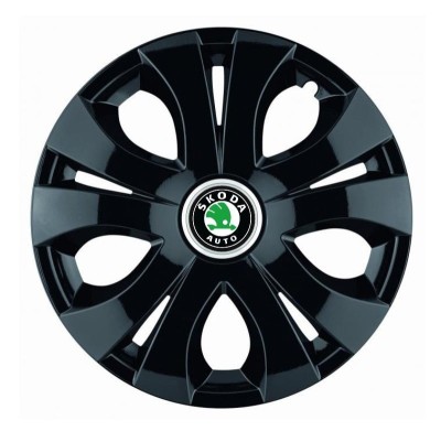 Set 4 Capace Roti Top Negru R15, Compatibil Cu Skoda foto