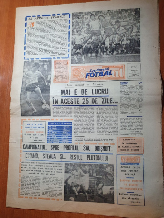 sportul fotbal 23 septembrie 1988-fotbalul columbian si drogurile