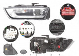 Far Audi Q3 (8u), 06.2011-02.2015, fata, Stanga, bi-xenon; cu LED daytime running light; D3S+LED+PWY24W; electric; fara LED controlling unit; cu moto