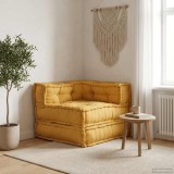 vidaXL Unitatea de sofa modulară galben 70x70x54 țesătură 4019037