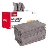 Set lavete din microfibra 50 buc 210 GSM 30x30 cm AMiO, lavete universale pentru curatare, lustruire si uscare suprafete