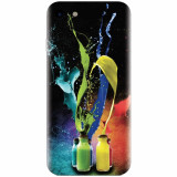 Husa silicon pentru Apple Iphone 5c, Abstract Color Bottles Splash