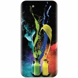 Husa silicon pentru Apple Iphone 7, Abstract Color Bottles Splash