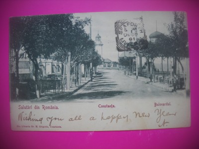 HOPCT 505 A CONSTANTA BULEVARDUL IN 1901 -RARA-CONSTANTA-CT-CIRCULATA foto