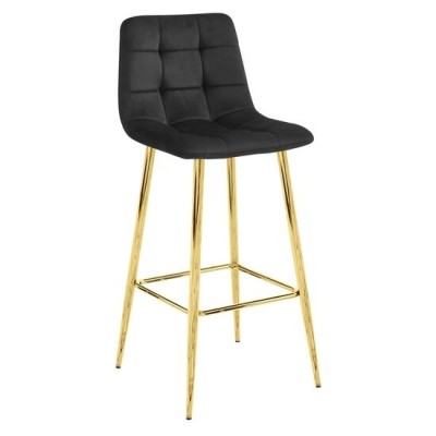 Scaun de bucatarie/bar, Artool, Arceto, catifea, metal, negru si auriu, 43.5x49x102 cm GartenVIP DiyLine foto