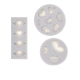 Set 3 forme pentru prajituri in forma de inima, 1 x 12.8 x 4.8 cm, 1 x 10 cm, 1 x 8.5 cm, silicon