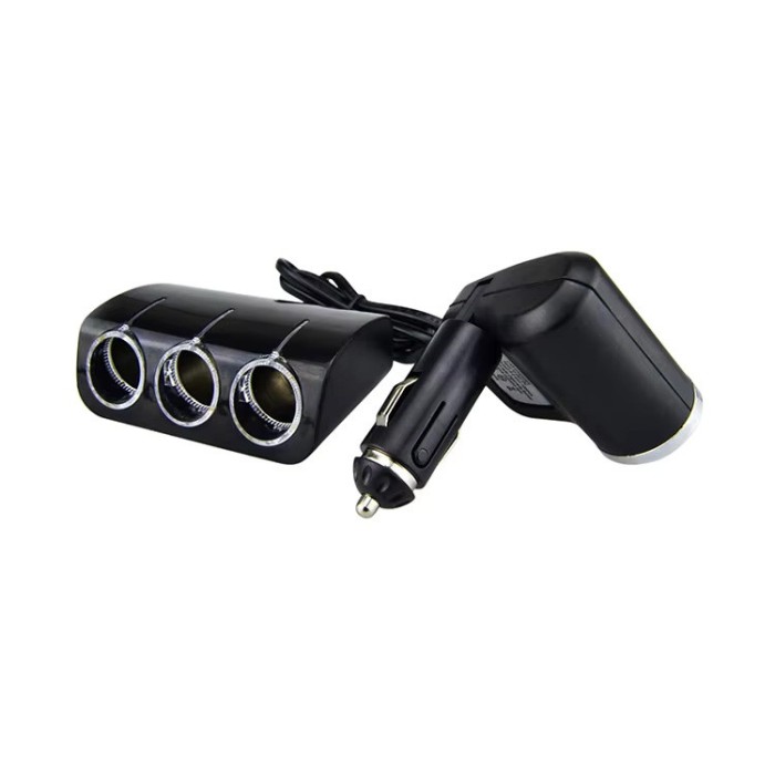 Priza auto cu bricheta multipla 120W Olesson 1528, 4 intrari si 1 USB