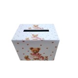 Cumpara ieftin Cutie Dar Botez, Alba cu Ursulet Rochita Roz - CDB12