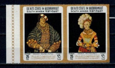 QUAITI STATE IN HADHRAMAUT 1969 - Picturi Cranach, pereche eroar foto