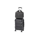 Set 2 Valize cu Roti Leziter TraveLux Max II Negru ABS, Cabina 50x40x20cm, Roti 360, Cod Numeric