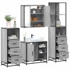 VidaXL Set de mobilier de baie 4 piese Lemn stratificat gri Sonoma 3301268