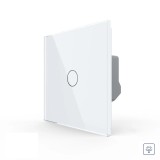Intrerupator dimmer touch Livolo din sticla alba, simplu, seria noua