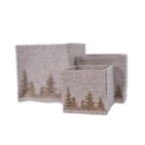 Cumpara ieftin Cutie depozitare - Felt Box Mountain Scenery, Light Brown 12x12x12cm | Kaemingk