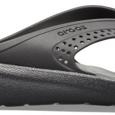 Slapi Crocs LiteRide Flip Negru - Black/Slate Grey