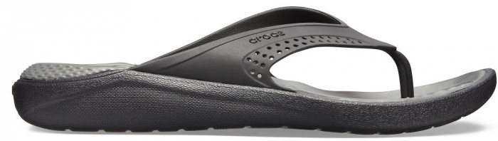 Slapi Crocs LiteRide Flip Negru - Black/Slate Grey