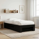 Cumpara ieftin Cadru de pat cu depozitare cu sertar Stejar Negru 80 x 200 cm