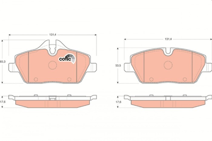 TRW GDB1611 COTEC set placute frana,frana disc