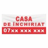 Banner Casa de Inchiriat Personalizat cu Capse, Exterior, Poliplan, Imprimare Latex, Rezistent UV, Grafica Optionala