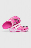 Crocs papuci Barbie Classic Clog femei, culoarea roz 206340