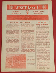 Program meci fotbal DINAMO BUCURESTI - GIRONDINS BORDEAUX(CCE 07.11.1984) foto