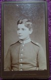 Fotografie tip CDV, Elev scoala militara germana, sfarsit de secol XIX