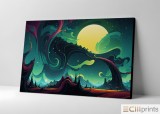 Tablou &bdquo;Astral Horizons&rdquo; - Print Digital - P&acirc;nză Bumbac 100% pe Șasiu din lemn