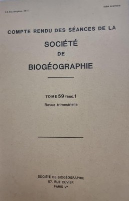 Compte rendu des seances de la Societe de Biogeographie Tome 59 fasc. 1 foto