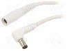 Cablu alimentare DC, DC 5,5/2,1 soclu, DC 5,5/2,5 mufa, alb, 0,5m, WEST POL - A25-C21-C100-050WH