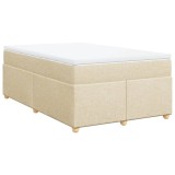 Cumpara ieftin Pat box spring cu saltea, crem, 120x200 cm, textil