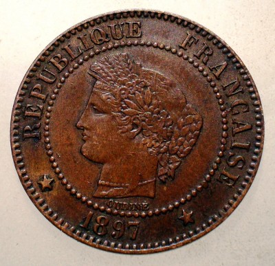 F.319 FRANTA CERES 2 CENTIMES 1897 A foto