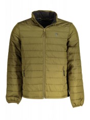 Jacheta matlasata barbati, cu 2 buzunare exterioare, fara gluga, logo, verde inchis, XL