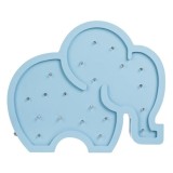 Cumpara ieftin Lampa din Lemn Elefant Bleu cu Becuri LED pentru Copii 27x3x22.5cm