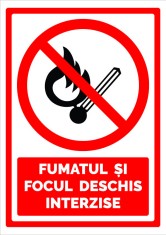 Semn fumatul si focul deschis interzis foto