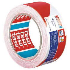 Tesa PRO Bandă de marcare, adezivă, de avertizare, roșu-alb, 50 mm, L-33 m