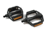Pedale BMX Aluminiu Xerama 1/2 Negre, Pini Antialunecare, Reflectorizante, 112x105mm
