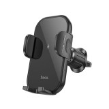 Suport Auto Hoco HW4 Gravity Cu Incarcare Wireless Putere Incarcare 15W, Montaj In Ventilatie, Negru