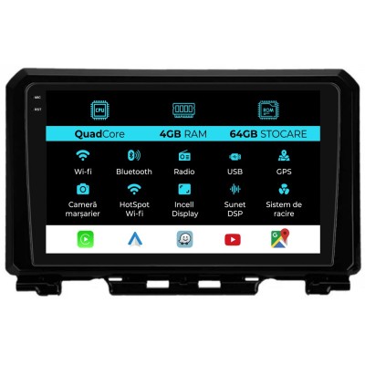 Navigatie Dedicata Suzuki Jimny (2018-2023),QuadCore, 9Inch, 4Gb Ram, 64Gb Stocare, Carplay foto