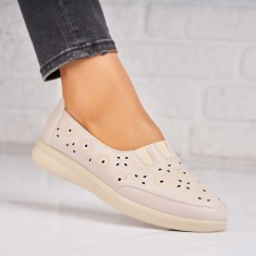 Pantofi dama casual Bej din Piele Ecologica Ehime A4812 foto