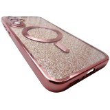 Husa tip capac spate, TPU roz auriu cu transparent si glitter, magnet, pentru Samsung Galaxy A36 5G, A56 5G