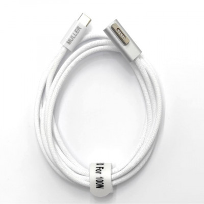 Cablu de incarcare USB-C la APPLE Macbook MAGSAFE 2 T-T 1.8M Argintiu, max PD 100W Muller foto