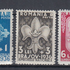 ROMANIA 1936 LP 115 JAMBOREEA NATIONALA BRASOV SERIE MNH