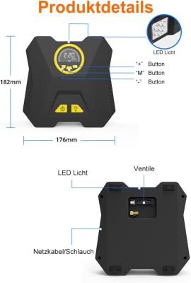 Compresor pentru anvelope auto, compresor de aer Rabbitxoco Mini compresor 12 V foto