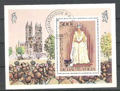 Haute Volta 1977 Elizabeth II, perf. sheet, used R.028 foto